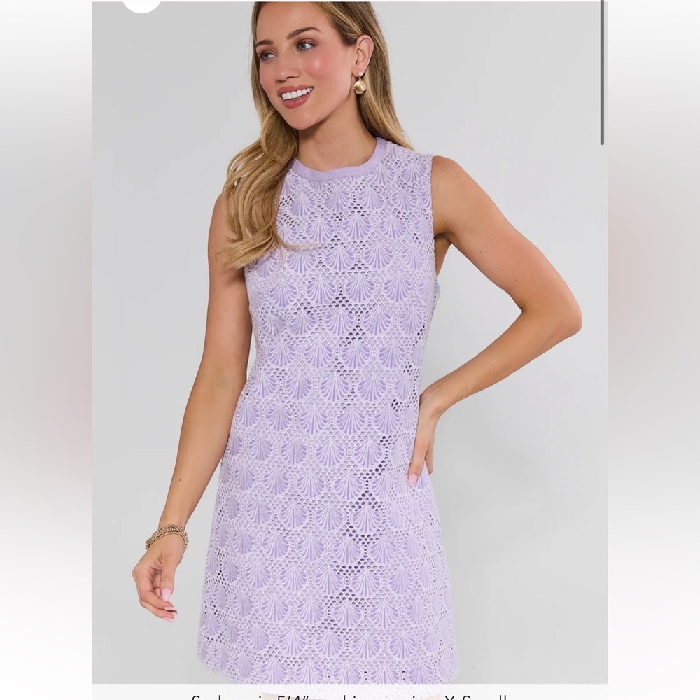 Lilac Lace Sleeveless Shift Dress - Women Avara